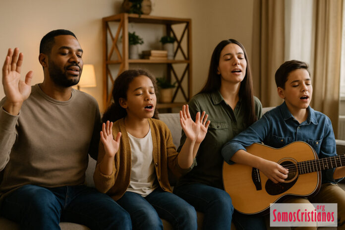 Adoración en familia: cómo enseñar a tus hijos a honrar a Dios con canciones y acciones.